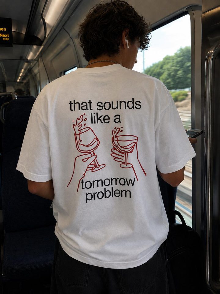 One of our tees, worn on the train